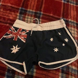 Australian patterned flagged shorts